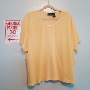 JANE ASHLEY Short Sleeve Top Yellow 3X